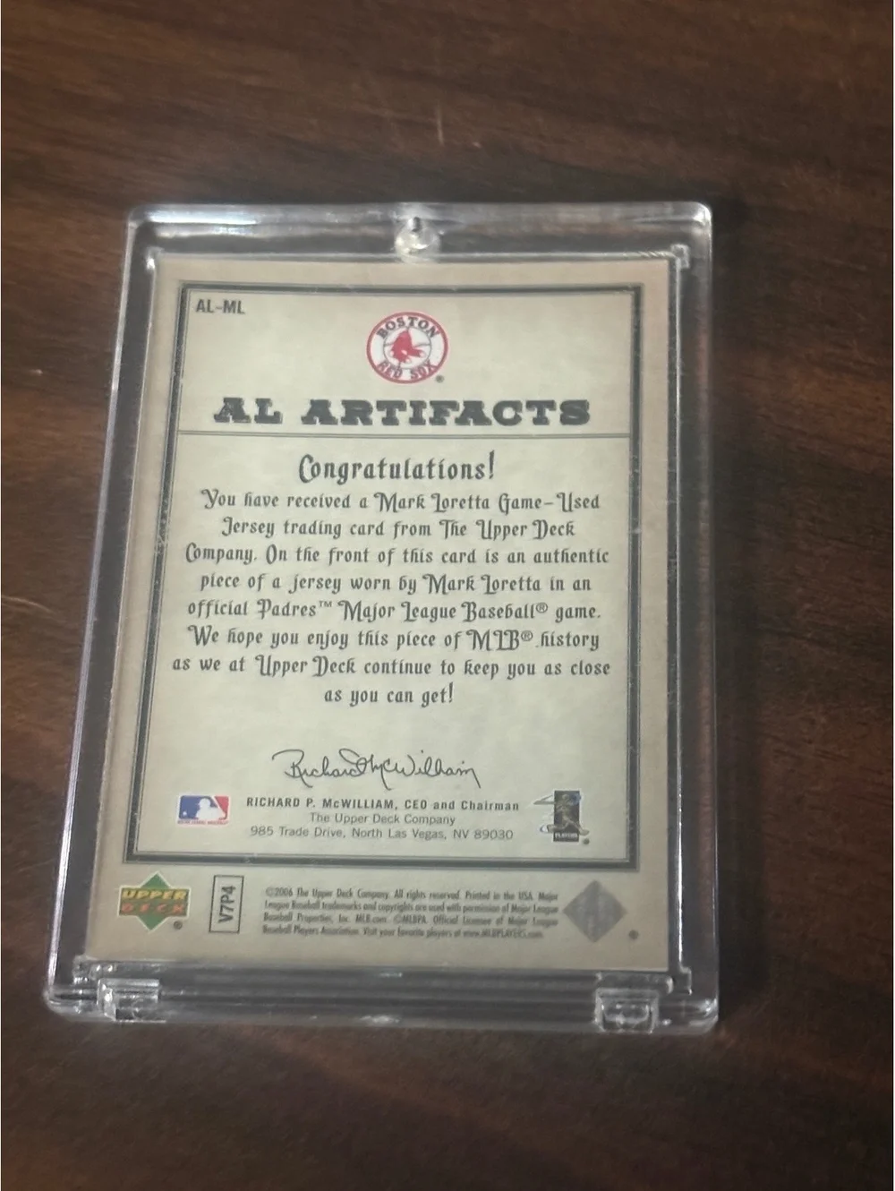 Mark Loretta Jersey card